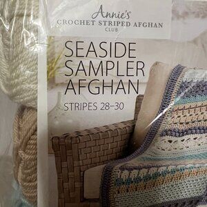 Annie's Crochet Seaside Sampler Afghan Kit Stitch Stripes 28 - 30 New